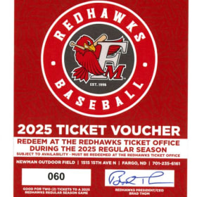 RedHawks Baseball Voucher for Two Tickets item
