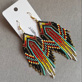 6- Beaded fringe earrings item