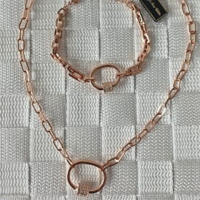 82. Elegant Rose Gold Necklace & Bracelet Set item