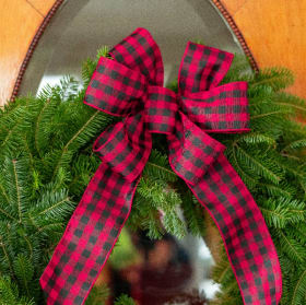 Wreath with Red and Black Buffalo Plaid Bow item
