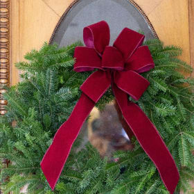 Wreath with Burgundy Bow item