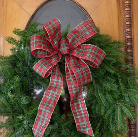 Wreath with Red and Green Plaid item