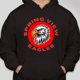 #14 Black Hoodie w/ Eagle Circle RED font Adult 2XL-4XL item