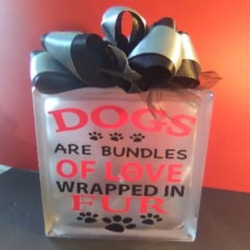 Dogs Are Bundles of Love Wrapped in Fur Lighted Glass Block item