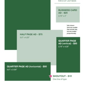 1/4 Page Ad (horizontal) 5.5" x 2.125" item