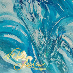 30”x40” Abstract Acrylic Painting  Aqua Serenada item