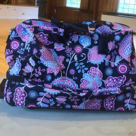 131. Vera Bradley Black/Pink/Purple/Blue Carry-On Bag item