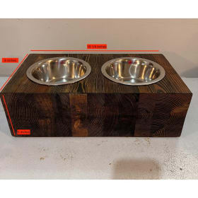 Hilltop Wood Works Reclaimed Barn Beam Dog Feeder item