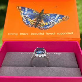 Striking Blue Sapphire Cocktail Ring Size 7 item