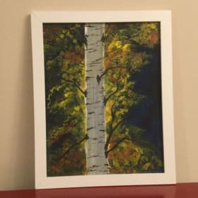 170. 12" X 15" Birch Tree in the Fall - Acrylic Painting item