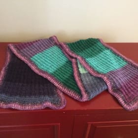 180. Purple/Green Strip Scarf 10" X 64" item