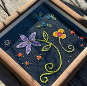 26- Framed Floral Beadwork item