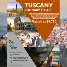 Tuscany Culinary Escape 7‐Night Stay for 2: Rome 2‐Nights, R item