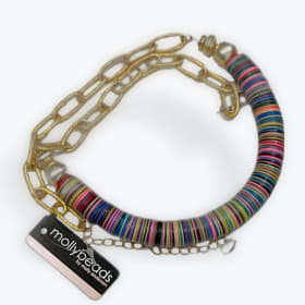 Molly Beads Multi-Color Beaded Chain Link Necklace item