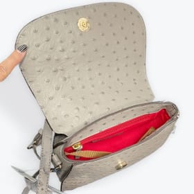 Dooney & Bourke Ostrich Saddle Bag- Grey item