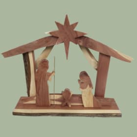 (402) Wooden Table Top Nativity item