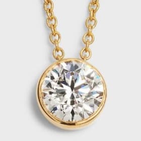 Lab Grown Diamond 18K Rose Gold Round Pendant Necklace item