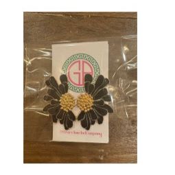 Grace Anne and Company earrings - Black and gold half flower item