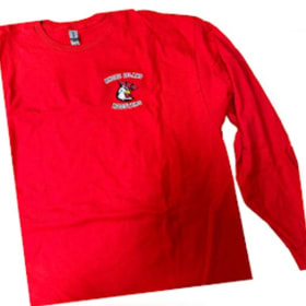 Adult Red Long Sleeve T-Shirts- Roosters (Size SMALL) item