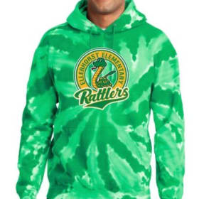 Adult Unisex Tie-Dye Pullover Hoodie - Green - L item