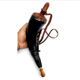 Carved Powder Horn - Large item