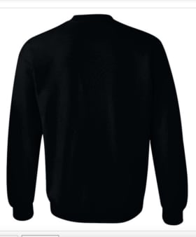 Crewneck with writing on center of chest item