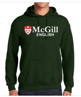 Hoodie with writing on center of chest item