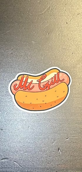 McGill hot dog sticker item