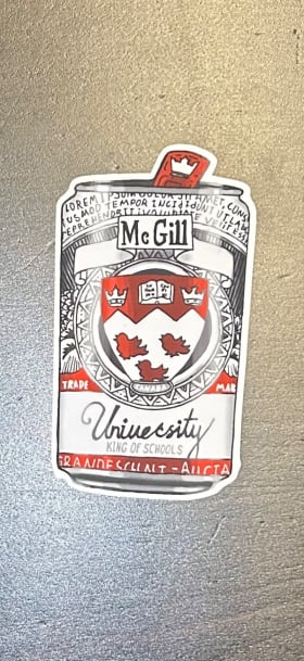 Mcgill beer can sticker item