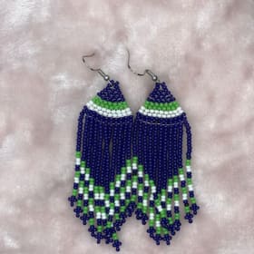 Seahawk colored beaded earrings item