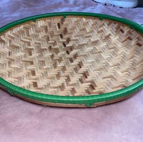 Hand woven shallow platter / basket item
