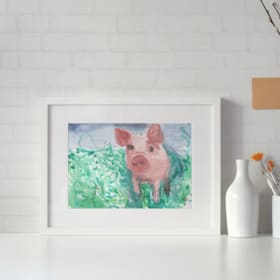 Piggy in the Meadow - 5x7 (NO. 276) item