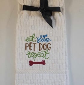 Eat sleep pet dog repeat towel item