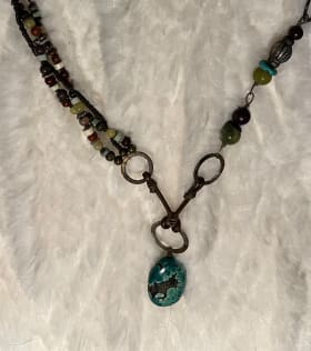 Anne Vaughan handcrafted necklace - teal stone item