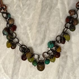 Anne Vaughan handcrafted necklace - multi color large beads item