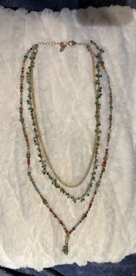 Anne Vaughan handcrafted necklace - layered gems item