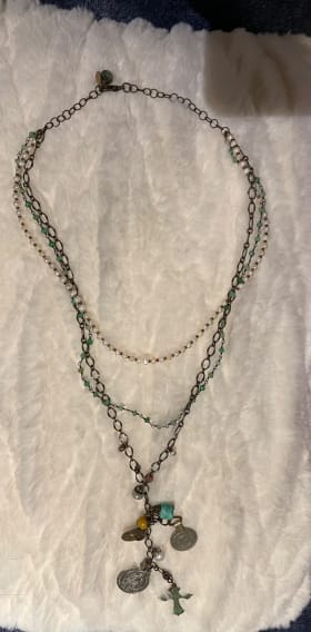 Anne Vaughan handcrafted necklace - medallions/cross item
