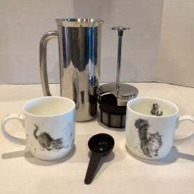Espro French Press Coffee Pot, Pr. Worcester Bone China Mugs item