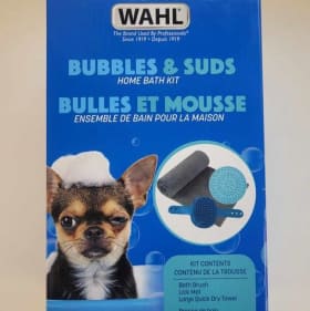 Bath package with lick mat, brush and quick dry towel item