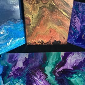 Set of 4 Acrylic Paintings by Local Artist, Gail Delaurier item