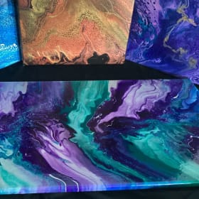 Set of 4 Acrylic Paintings by Local Artist, Gail Delaurier item