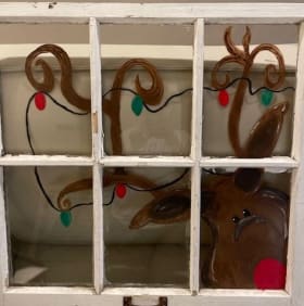Large Window Pane Christmas Painting item