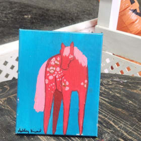 Horse Art - red with blue background item