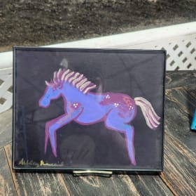 Horse Art - black background framed item