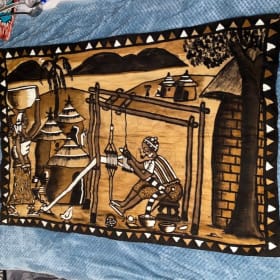 village weaver Bogolan mud cloth on cotton matte item