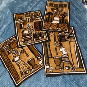 4 Bogolan placemat or wall hanging item