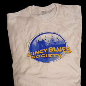 Cincy Blues Society Logo Shirt, White, M item