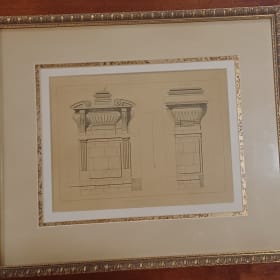 Framed antique print item
