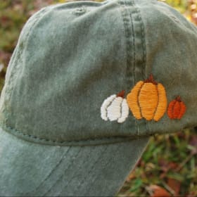 Hand embroidered baseball cap. item