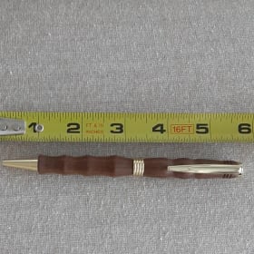 Hand-cut vintage wood, hand finished & turned ballpoint pens item